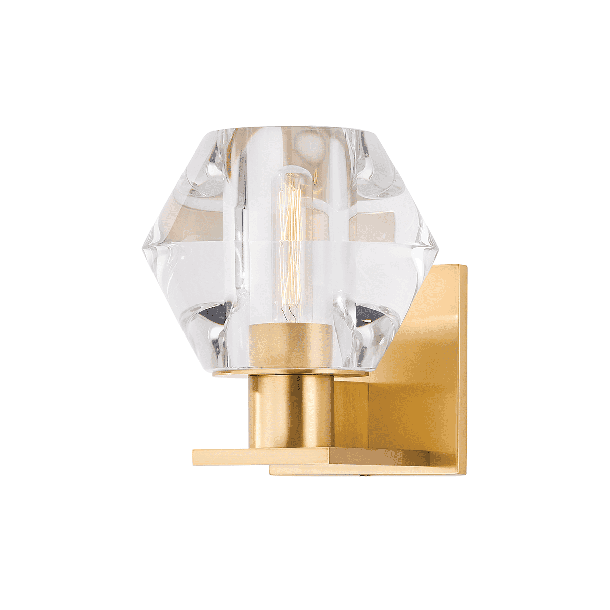 Aged Brass One Light Wall Sconce from the Cooperstown Collection