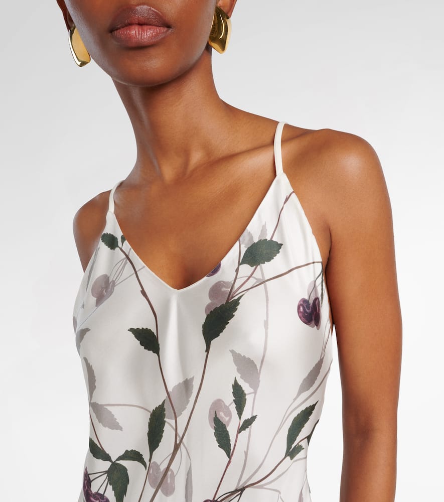 Printed silk maxi dress