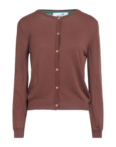 Niū Woman Cardigan Chocolate brown Size L Viscose, Polyester