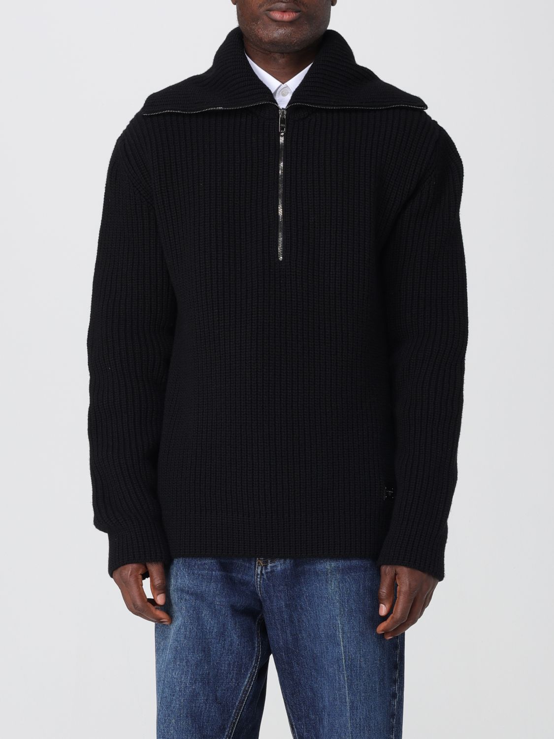 Fisherman's-knit sweater - Black
