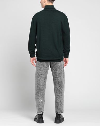 Man Turtleneck Dark green Size 46 Merino Wool