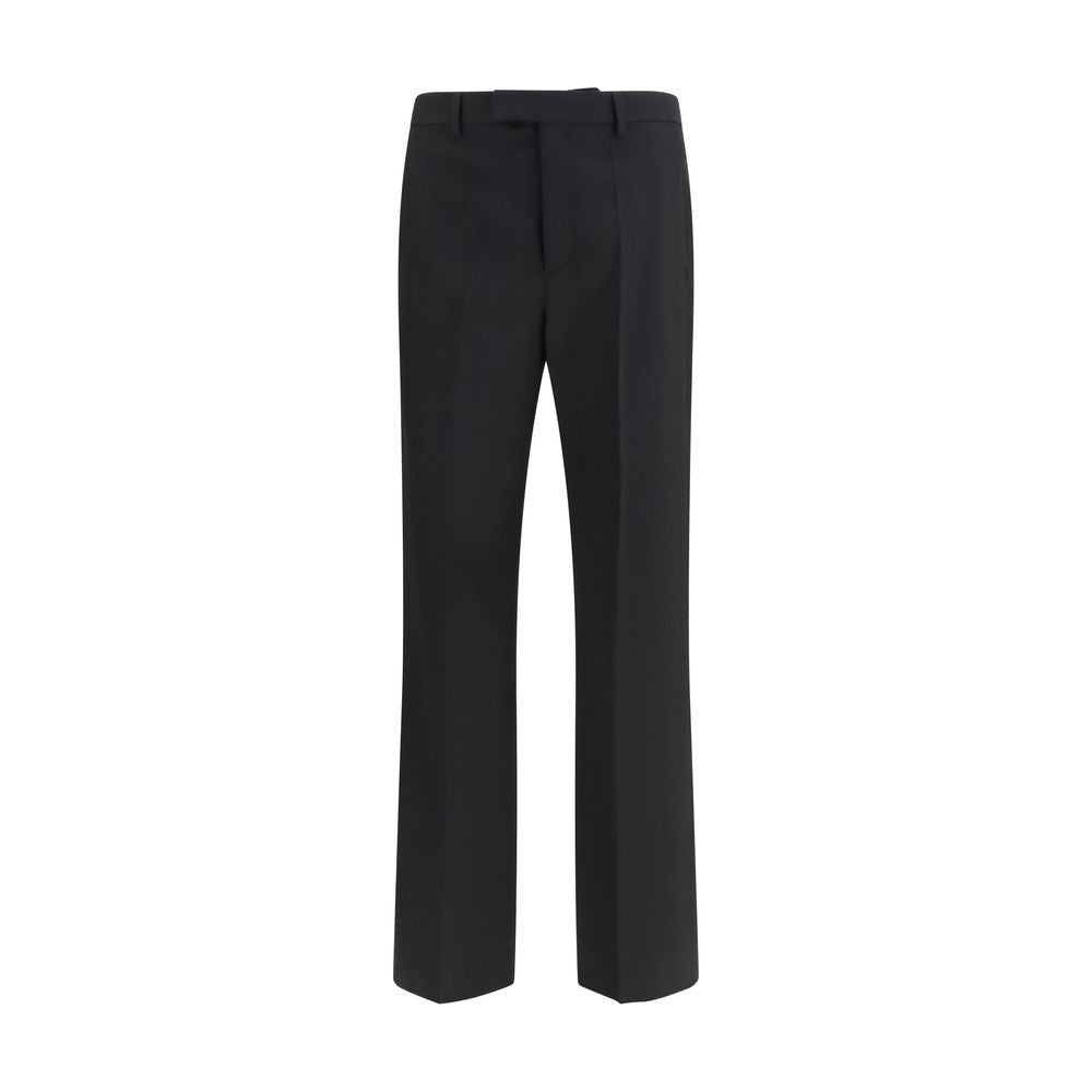 Merino Wool Tailored Trousers — Black