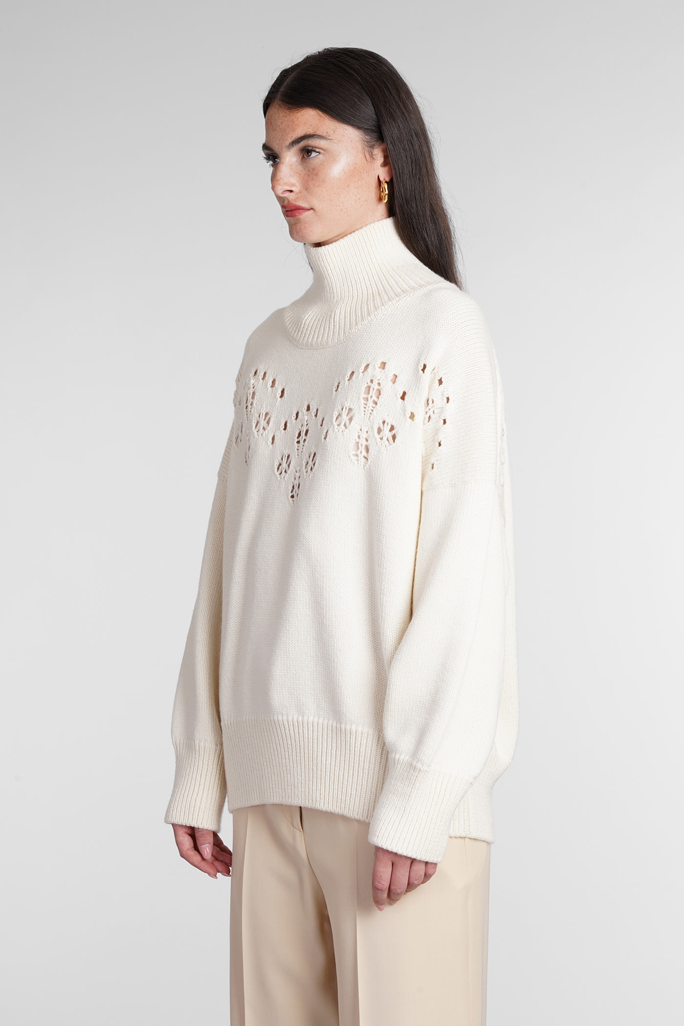 Knitwear In Beige Wool
