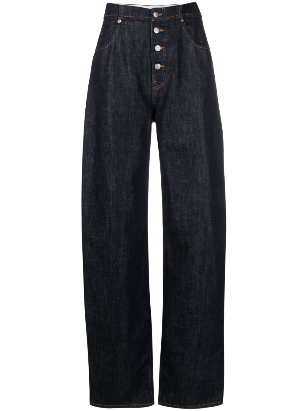 High-waist wide-leg jeans - Blue