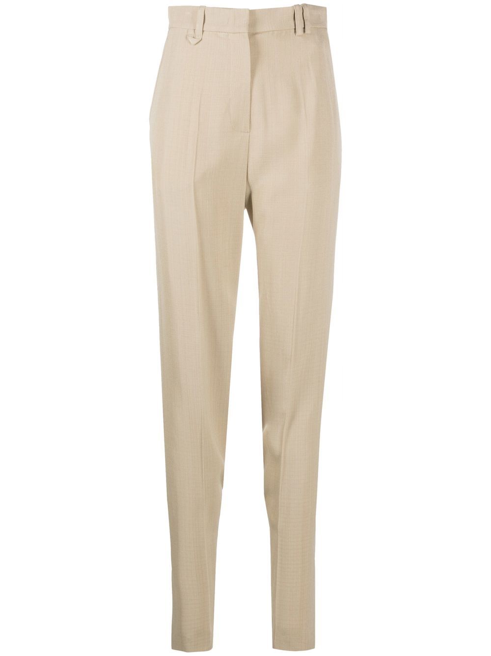High-waisted tailored trousers - Neutrals