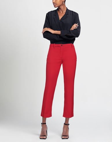 Woman Pants Red Size M Polyester, Viscose, Elastane