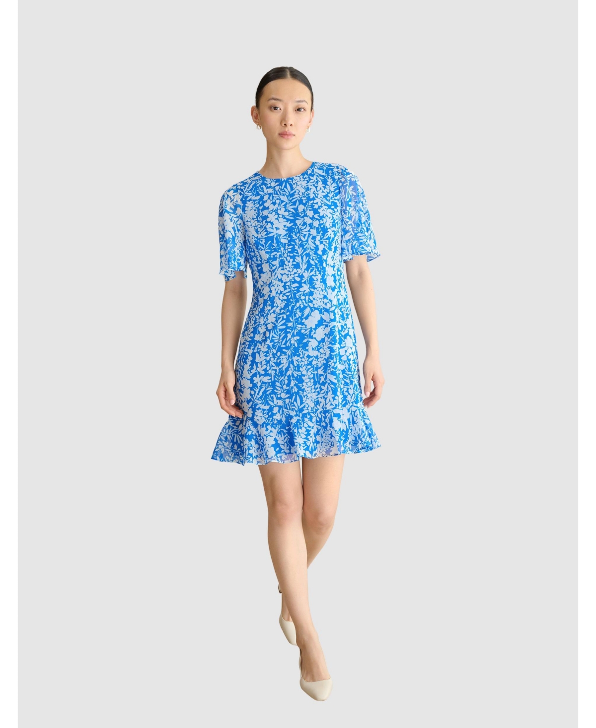 Women's Iona Floral Print Mini Dress - Blueivory