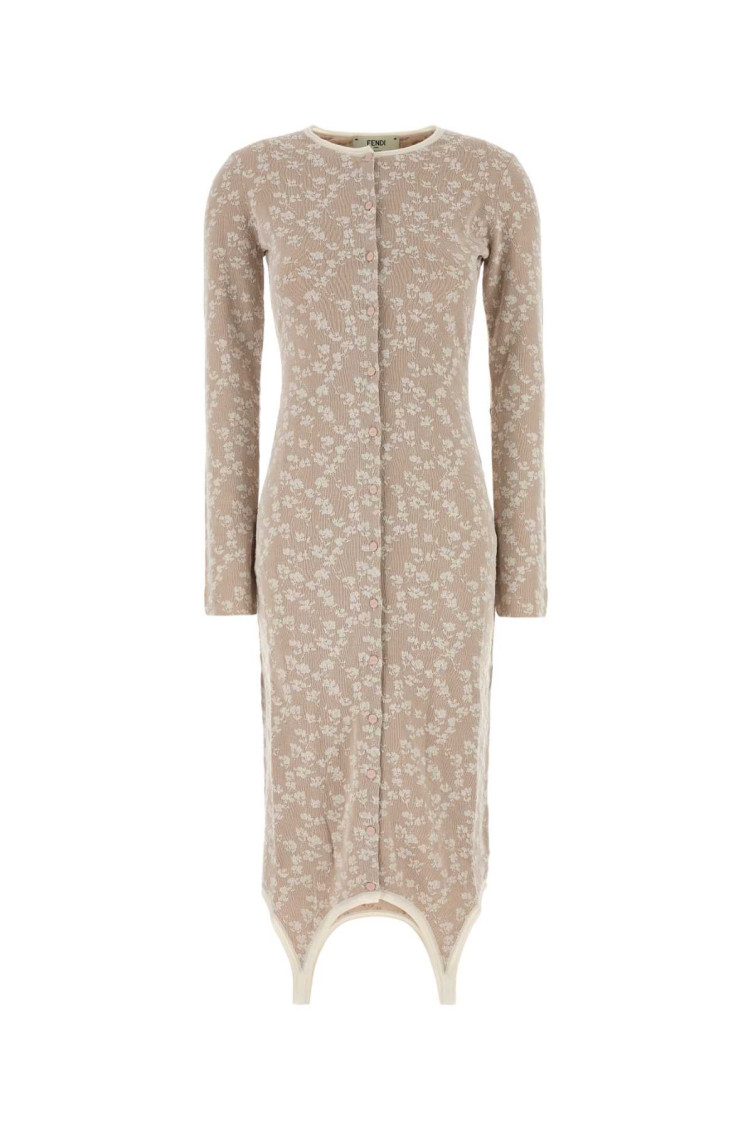 Embroidered Cotton Blend Dress