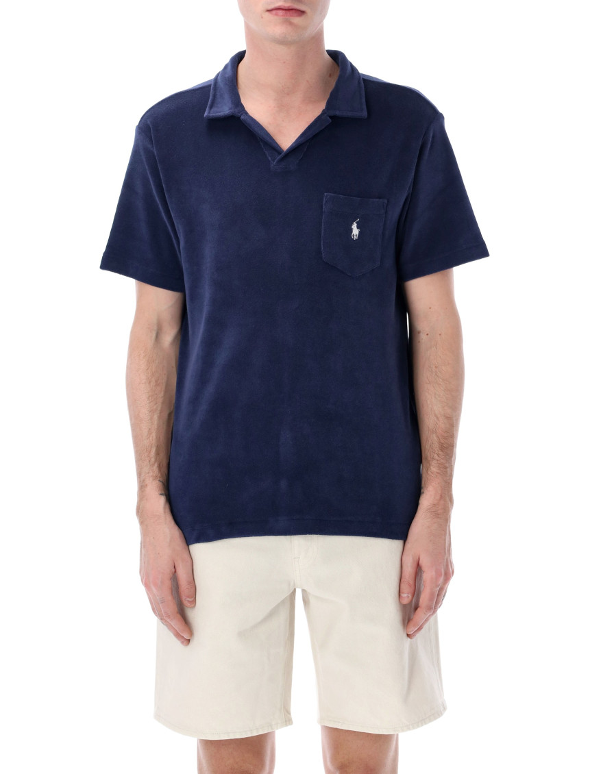 Blue Solid Shirt Collar Polo