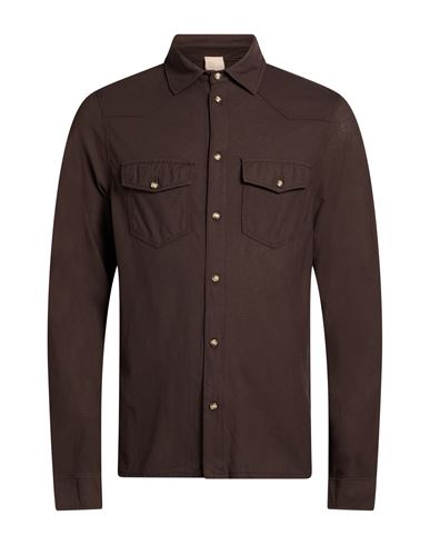Man Shirt Brown Size 38 Cotton