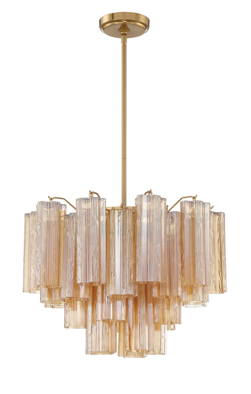 Aged Brass Six Light Chandelier from the Addis Collection
