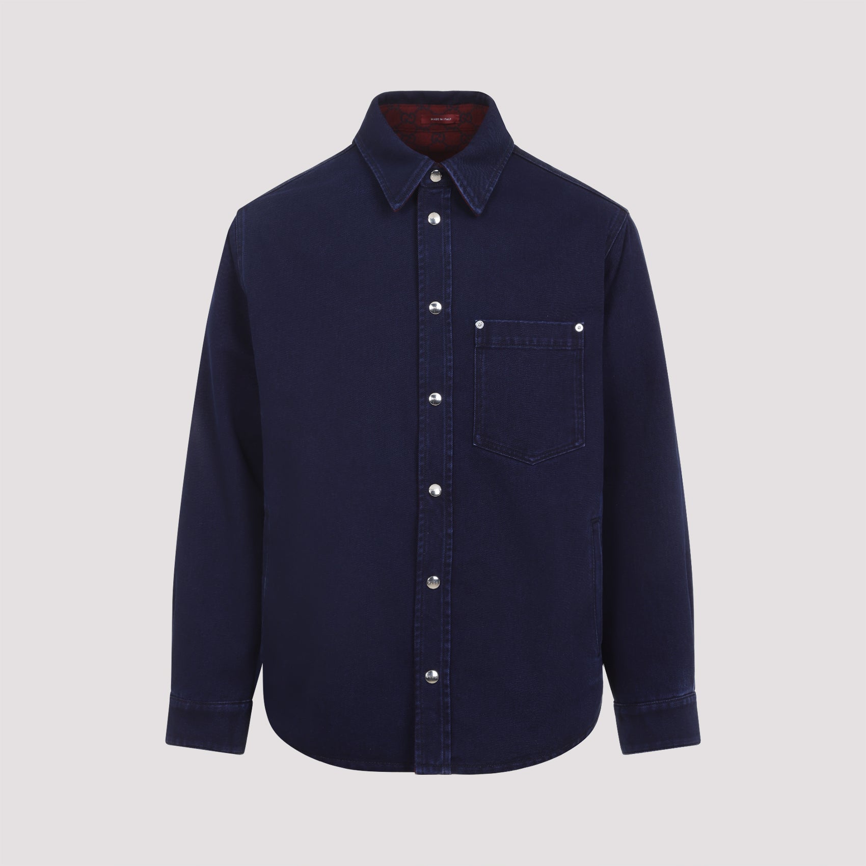 Denim Check Reversible GG Flannel Overshirt
