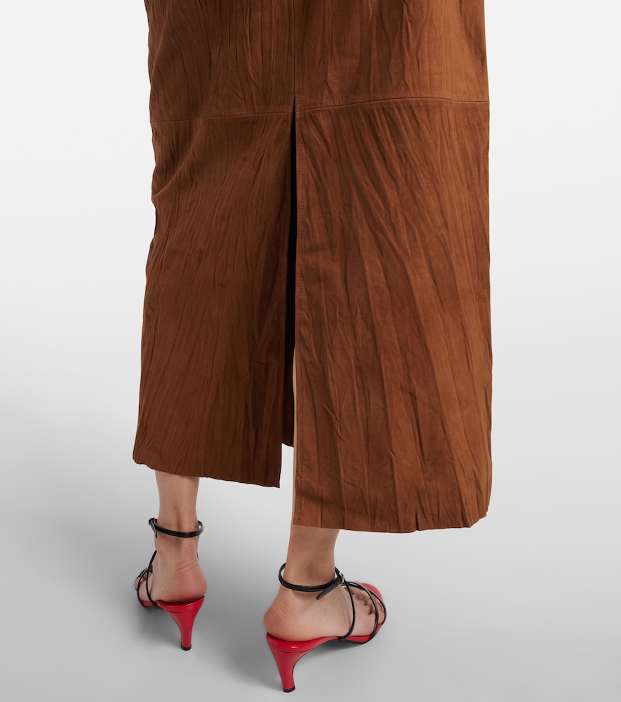 White Label Nayah suede midi skirt