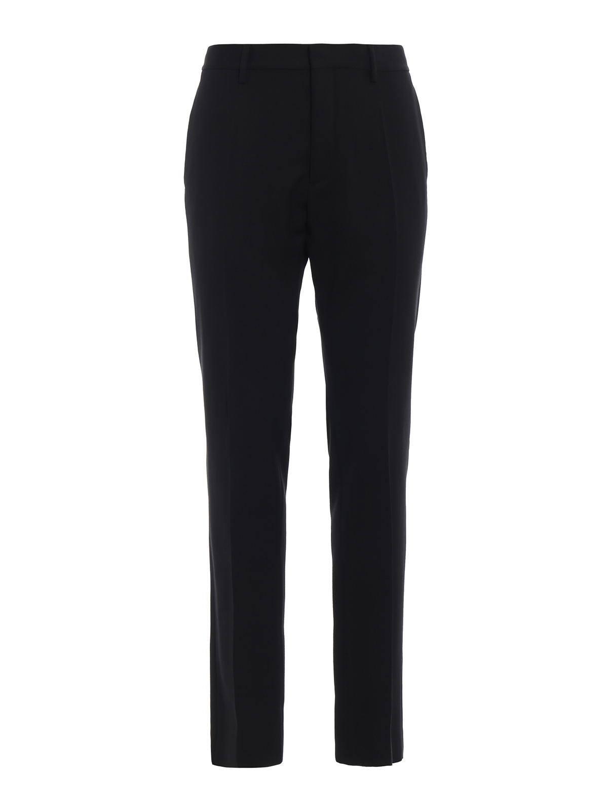 Black twill wool chino trousers