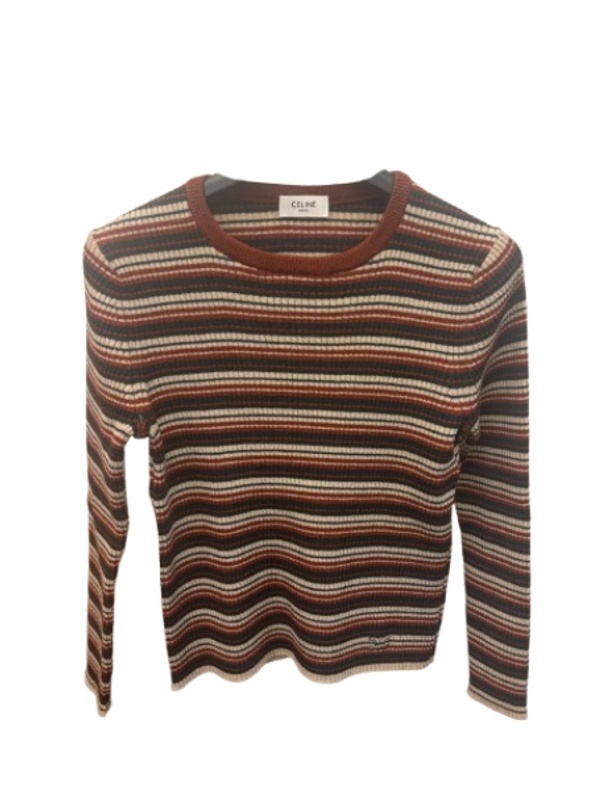 Crewneck sweater IN striped ribbed wool