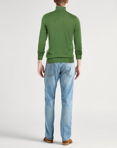 Man Turtleneck Green Size 40 Merino Wool