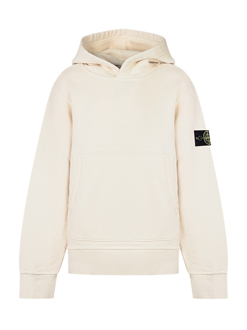 Kids White Solid Hoodie