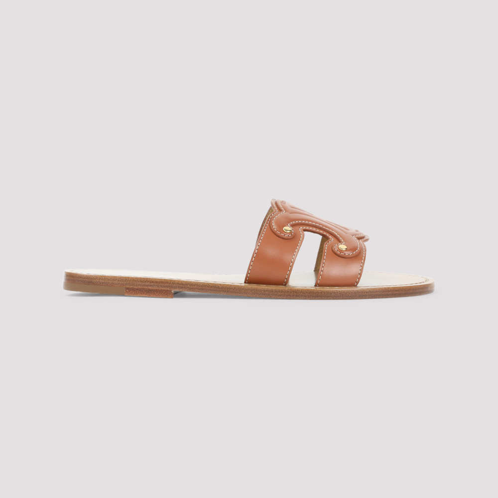 Tan Slip On Sandals