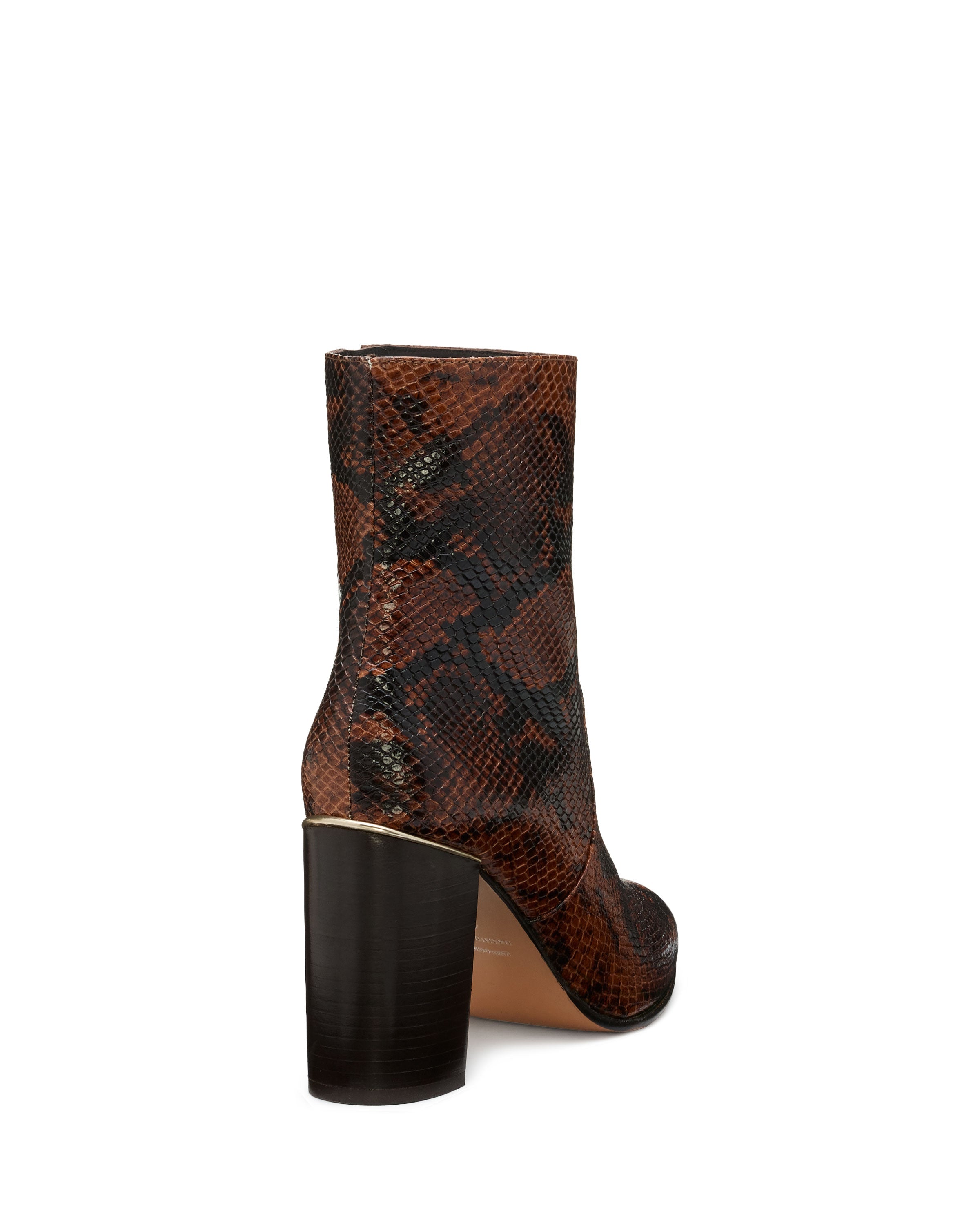 Caro Heeled Ankle Boots Brown Snake in Brown snake