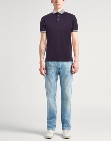 Man Polo shirt Dark purple Size S Cotton