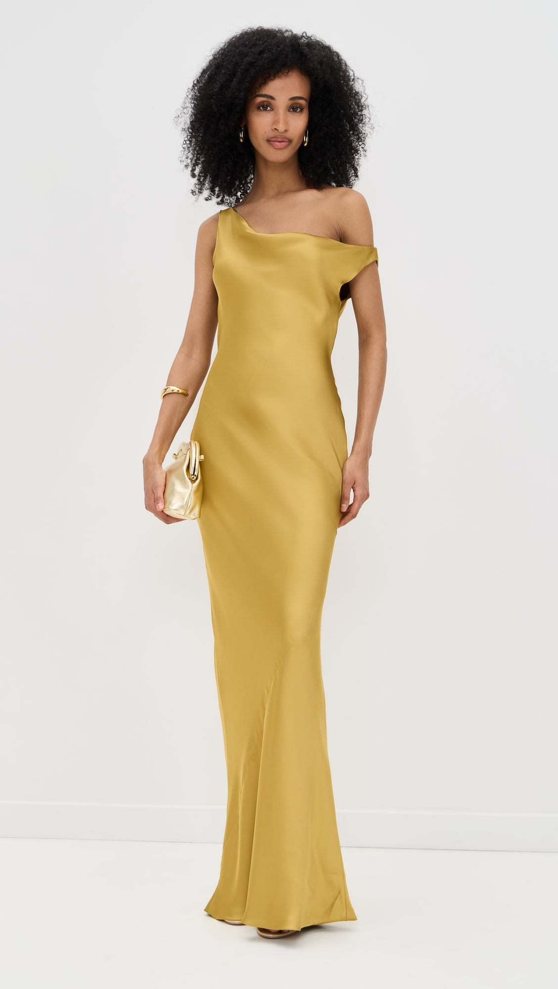 Norma Kamali Drop Shoulder Maria Gown Asparagus 