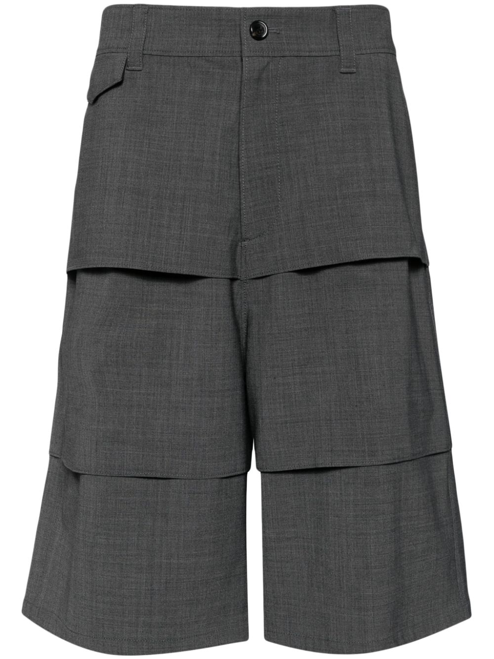Knee-length wool shorts - Grey