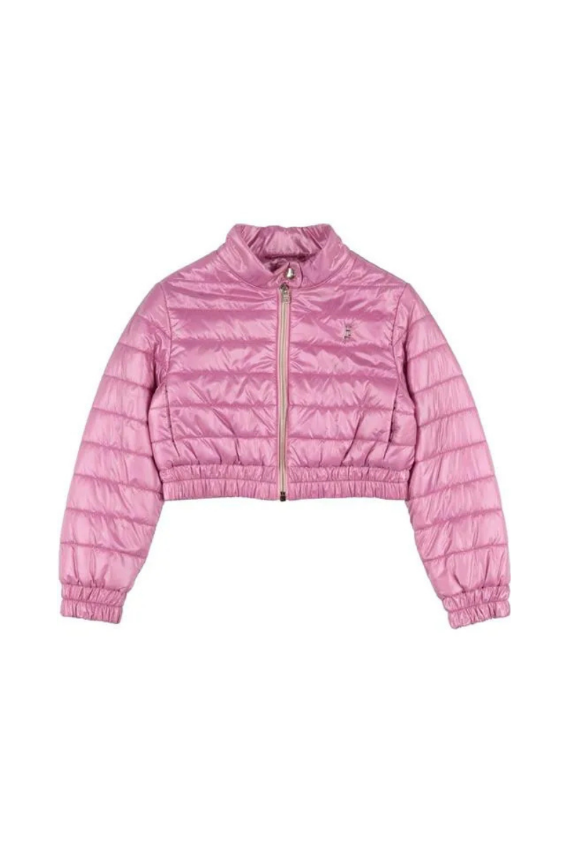 Quilted Nylon Down Jacket — Pink
