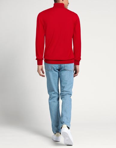 Man Turtleneck Red Size 42 Merino Wool