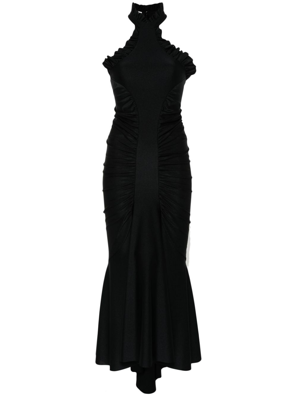 Draped midi dress - Black