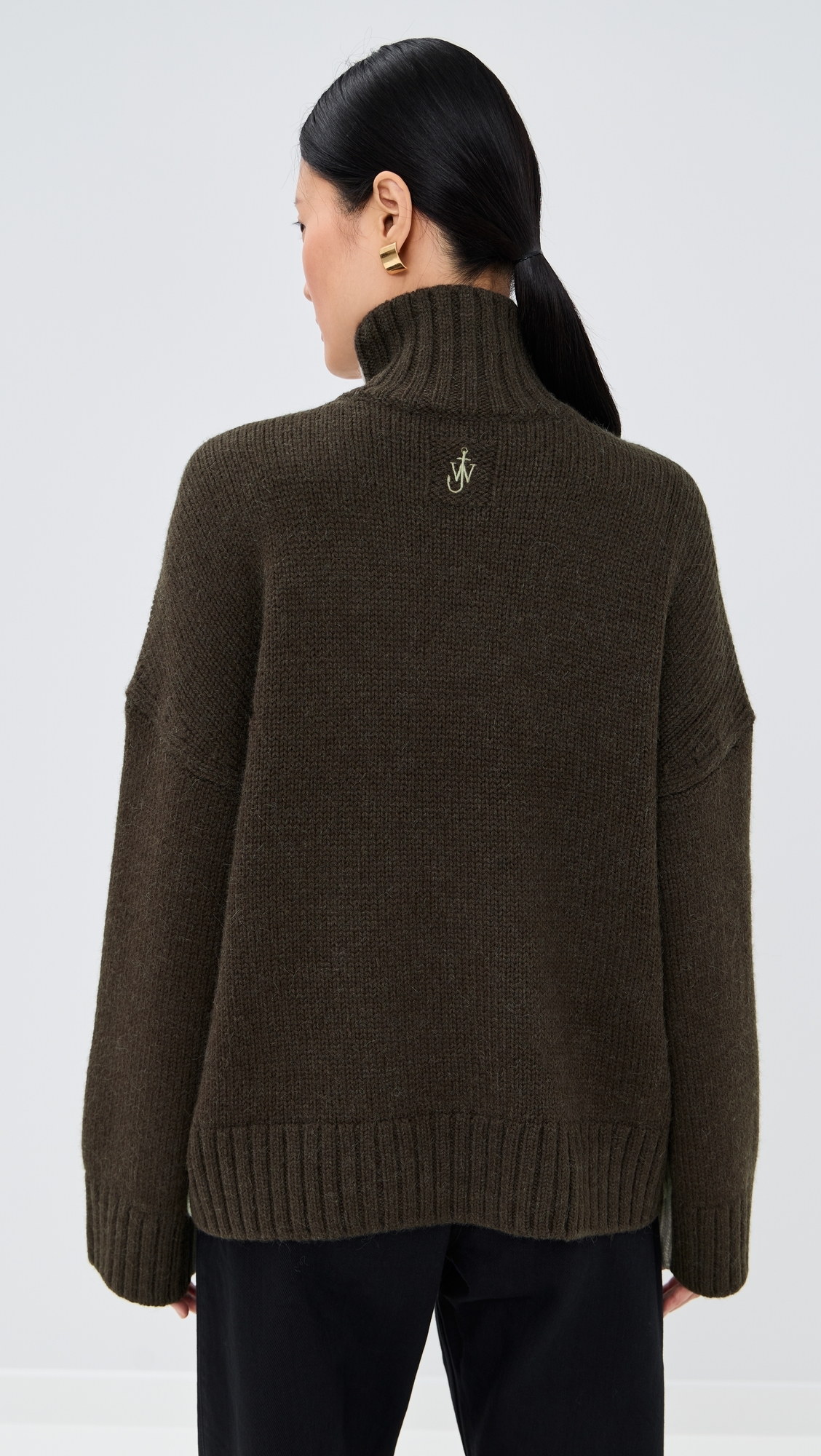Two Tone Patch Pocket Sweater Nougat/Chocolate 