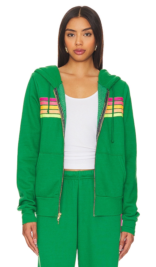 Aviator Nation X REVOLVE 5 Stripe Hoodie in Green. XL. Also in L, M