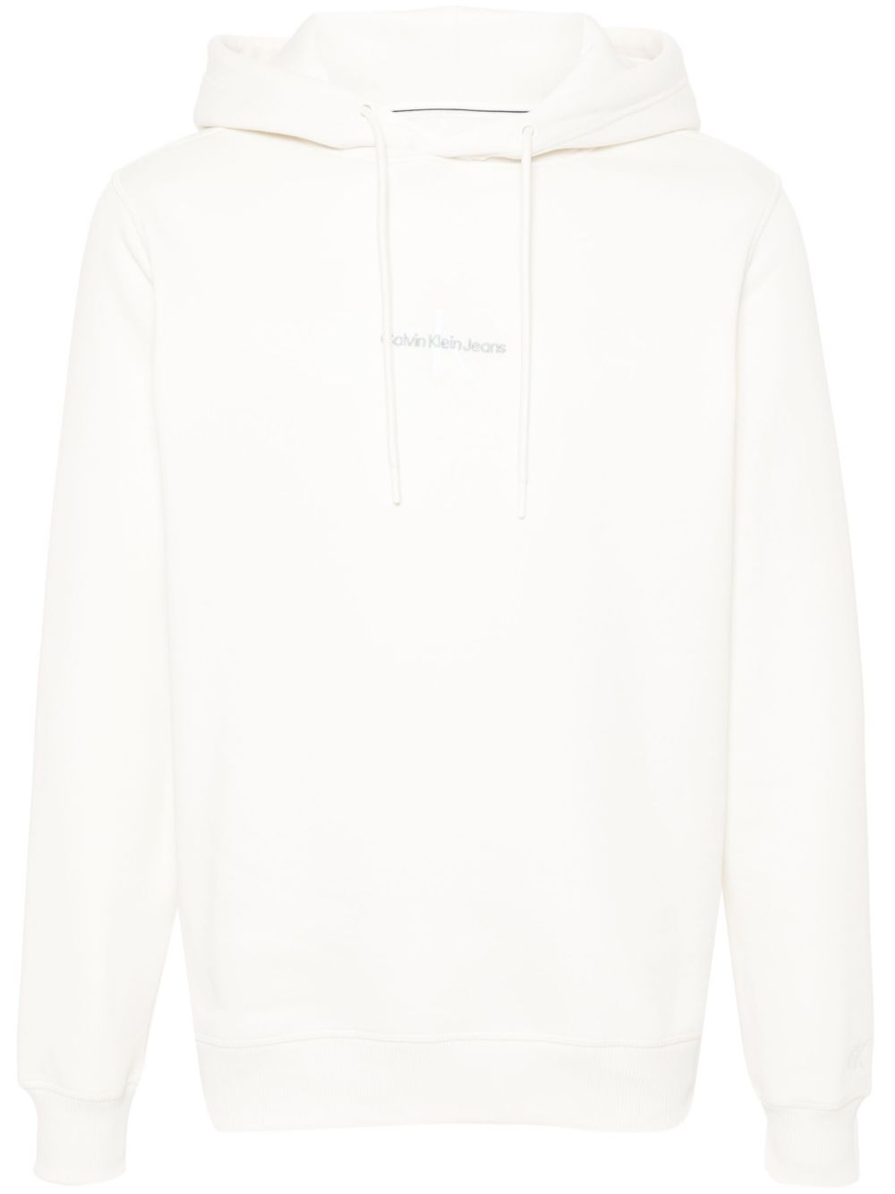 Logo-embroidered hoodie - White