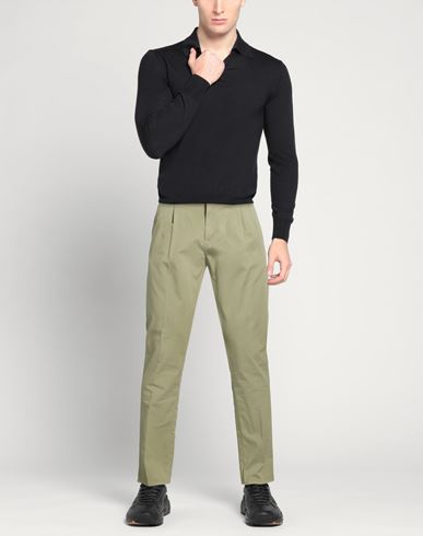 Man Pants Sage green Size 30 Cotton, Elastane