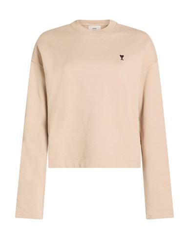 Woman Sweatshirt Beige Size L Cotton, Elastane