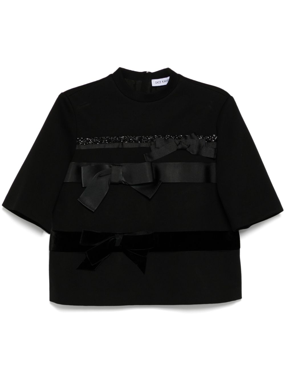 Bow-detail t-shirt - Black