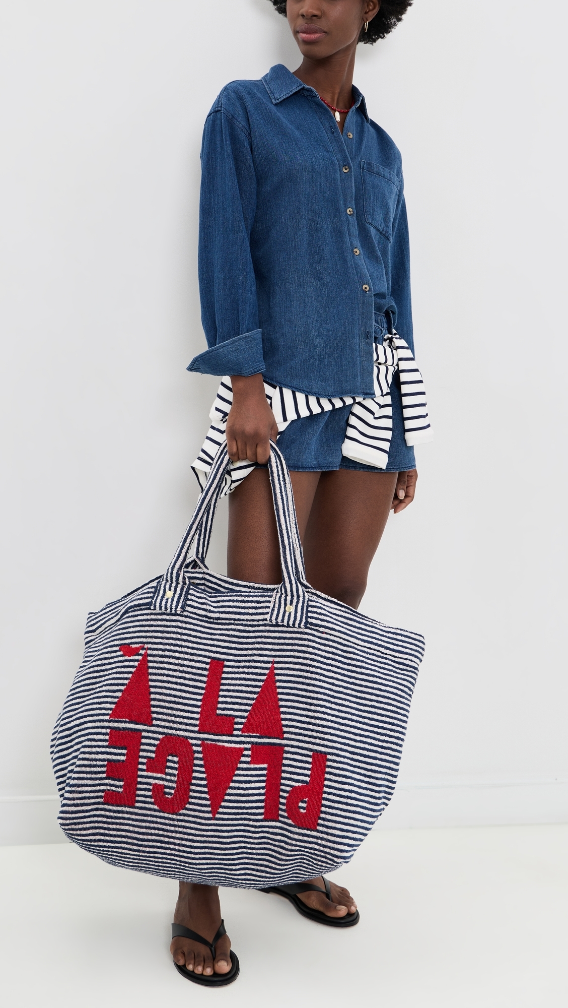 La Plage Tote Deep Dive/Cream One Size