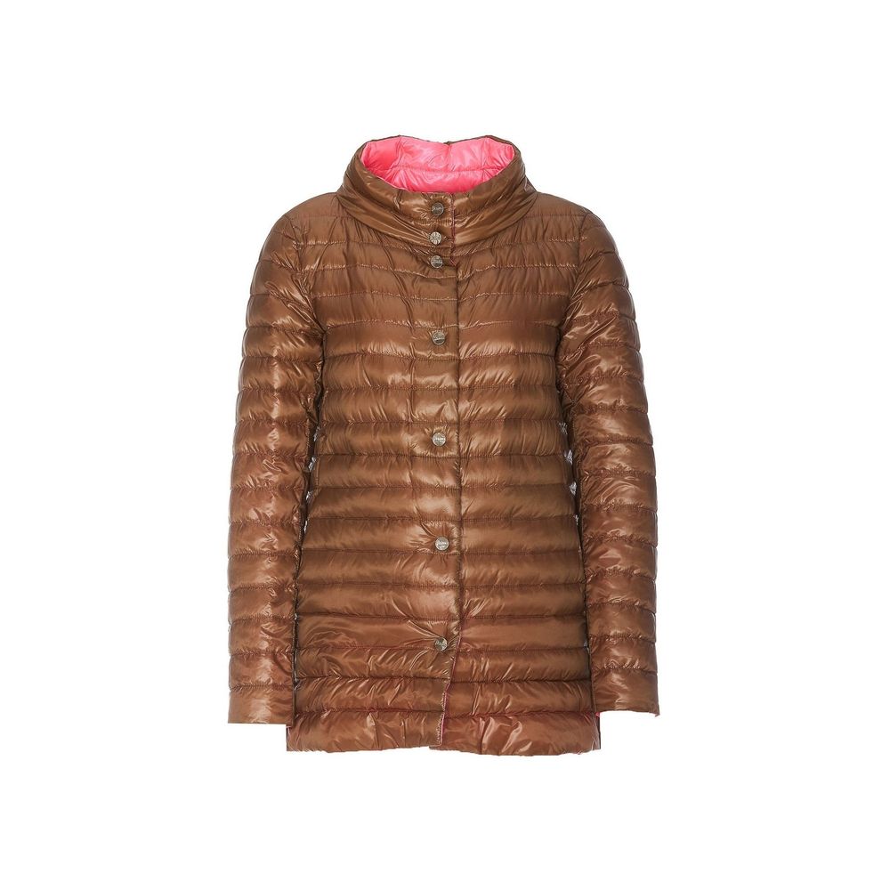 Quilted Polyamide Down Jacket — Brown