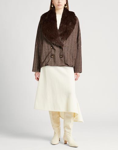 Woman Jacket Brown Size M Polyester, Viscose, Elastane