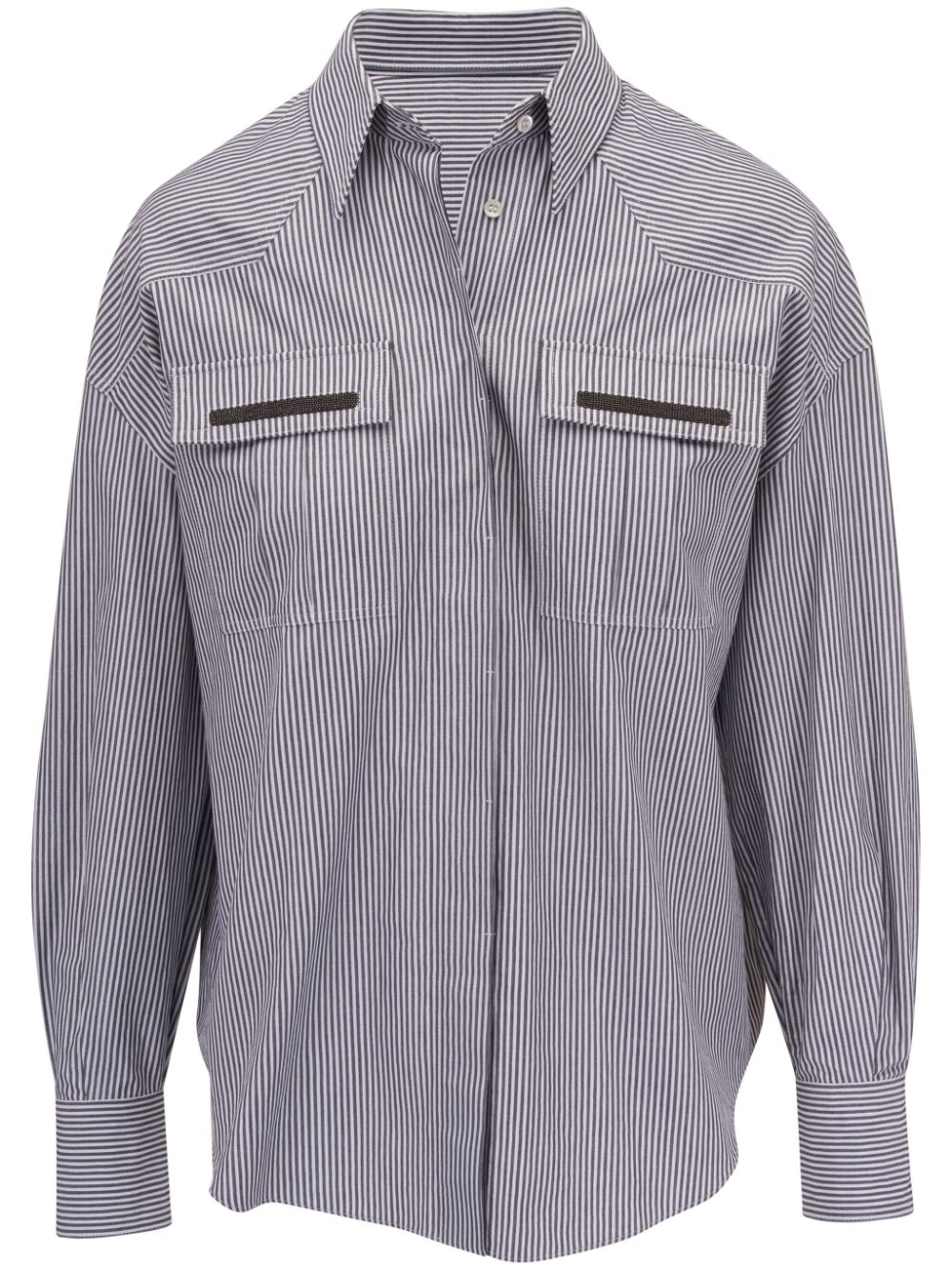 Striped button-down shirt - Grey
