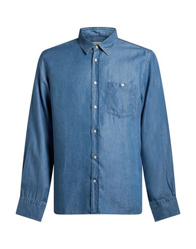 Officine Générale Man Denim shirt Blue Size L Lyocell