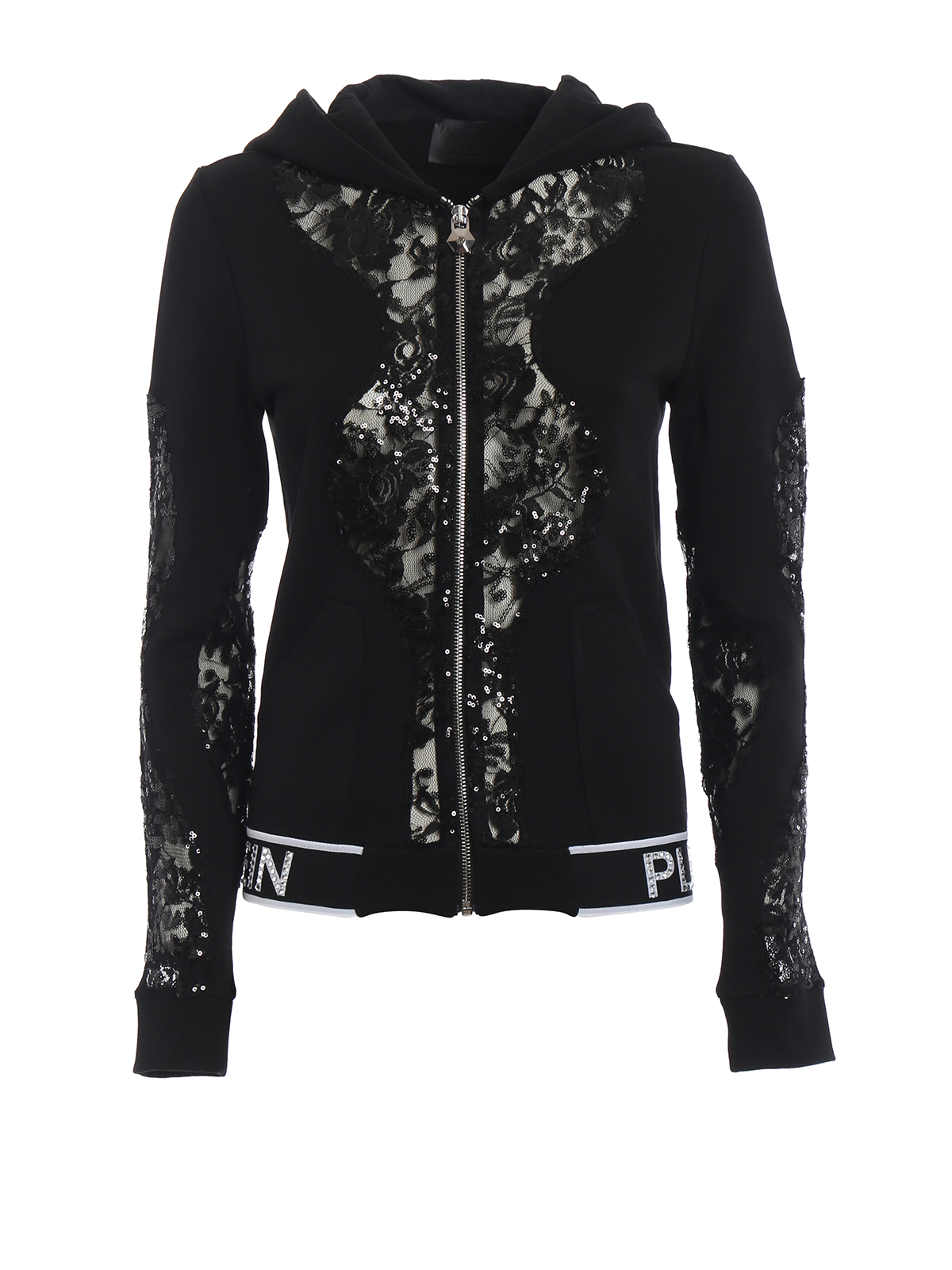 Akhya hoodie with sequined tulle