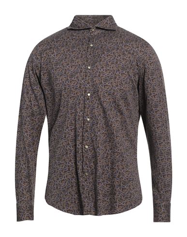 Man Shirt Dark brown Size 15 Cotton