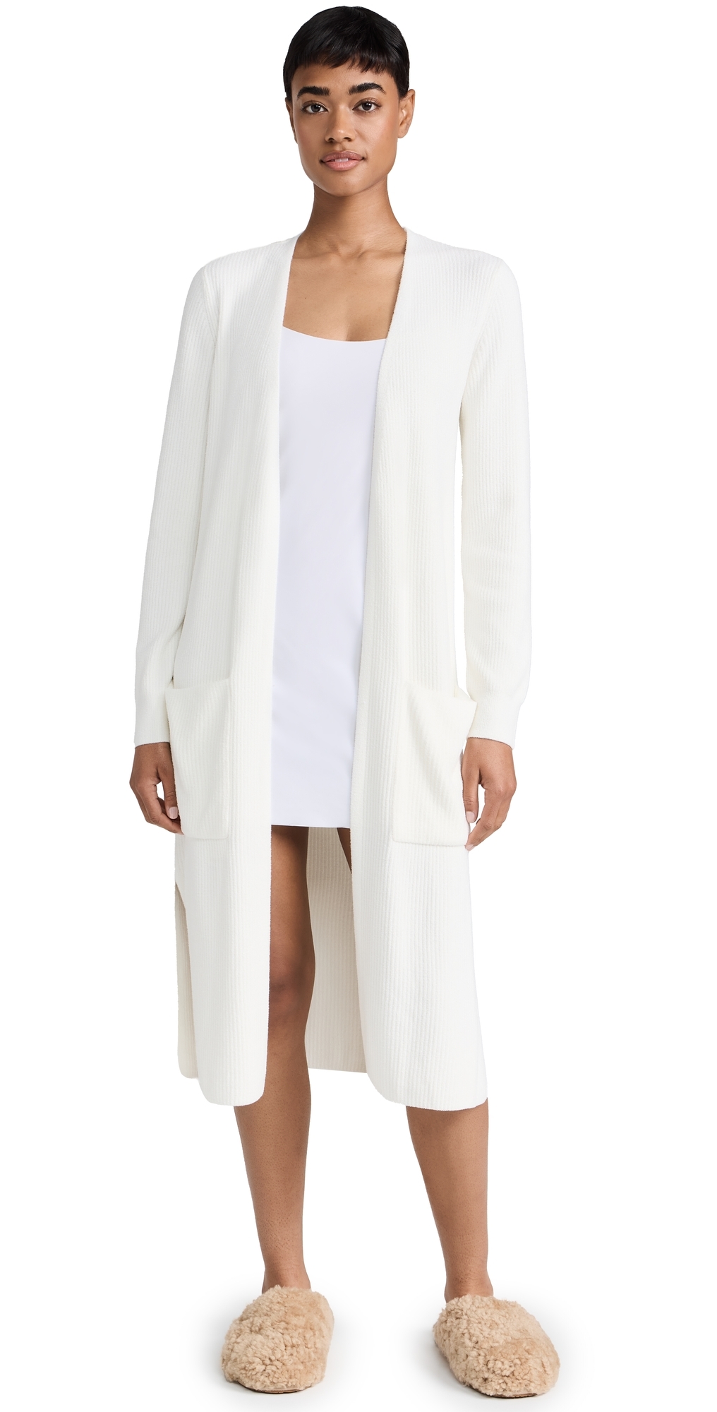 Cozy Chic Ultra Lite Long Cardigan Pearl