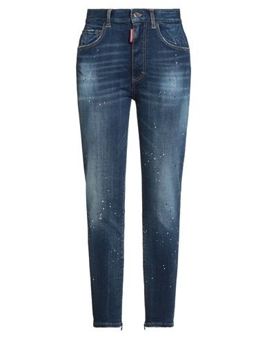 Woman Jeans Blue Size 2 Cotton, Elastane, Calfskin