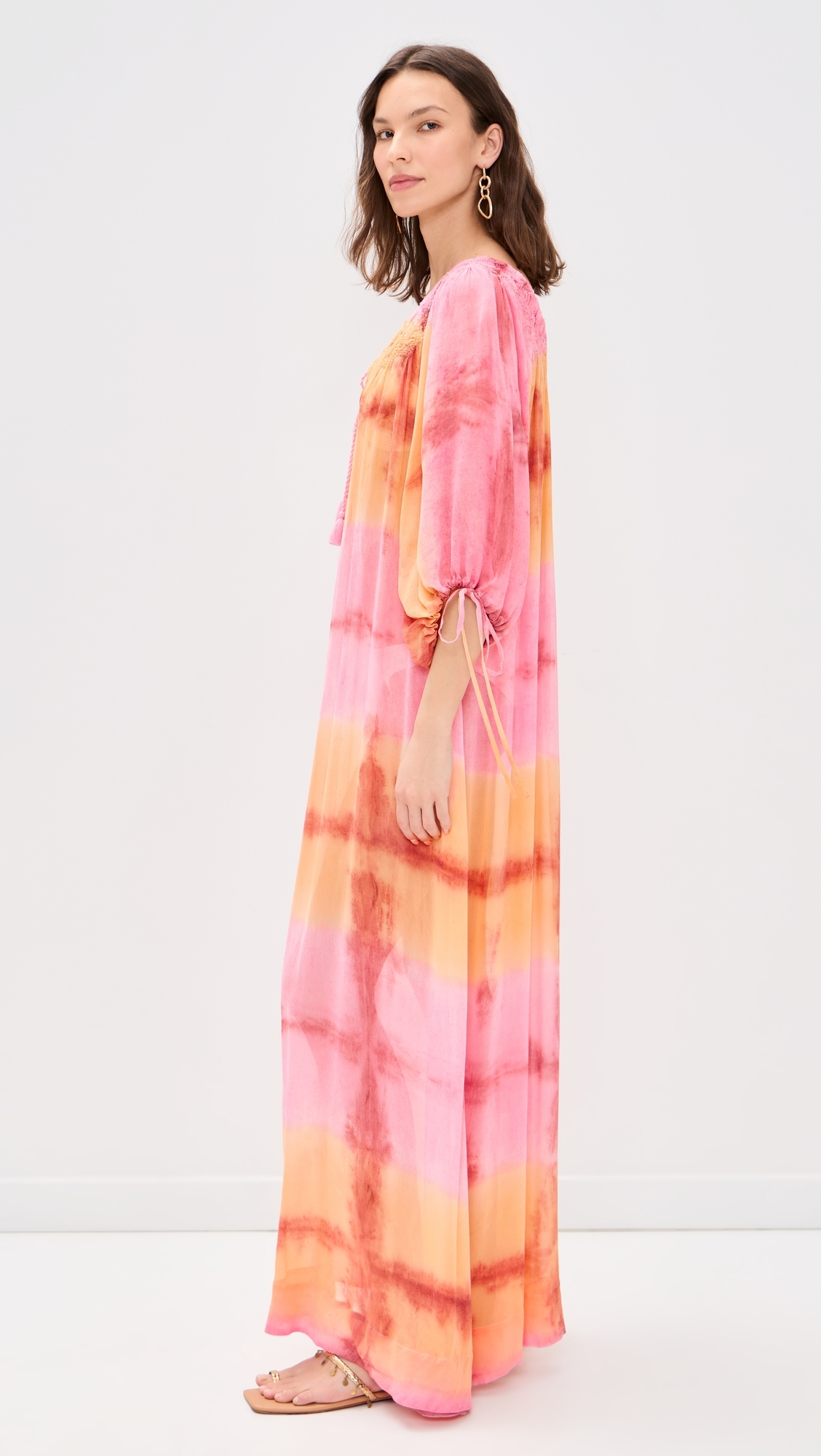 Delray Maxi Dress Bromeliad Hand Dye One Size