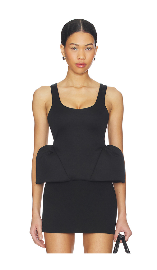 LADO BOKUCHAVA Basque Top in Black. L. Also in M