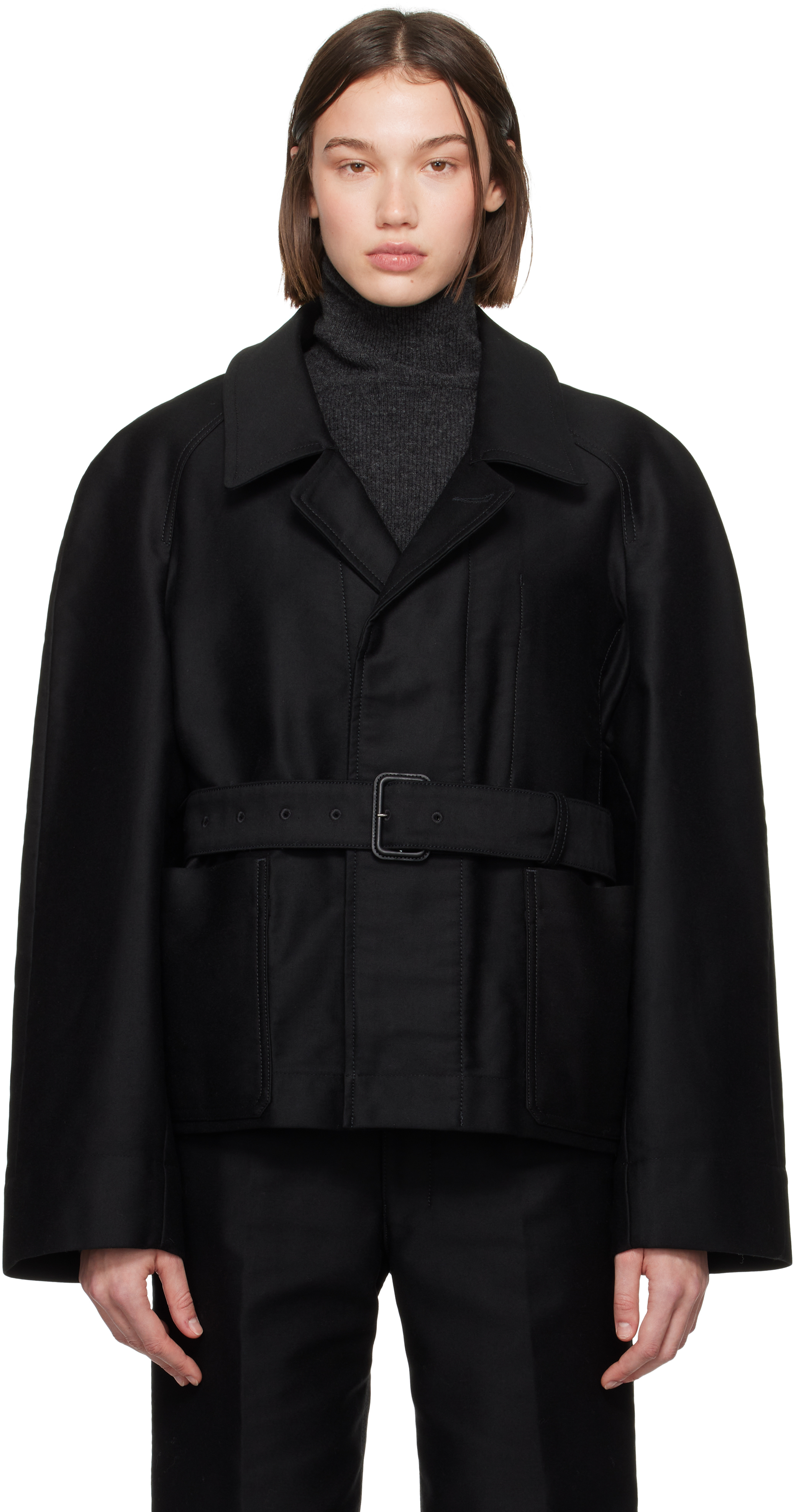 LEMAIRE Black Belted Two Pocket Jacket