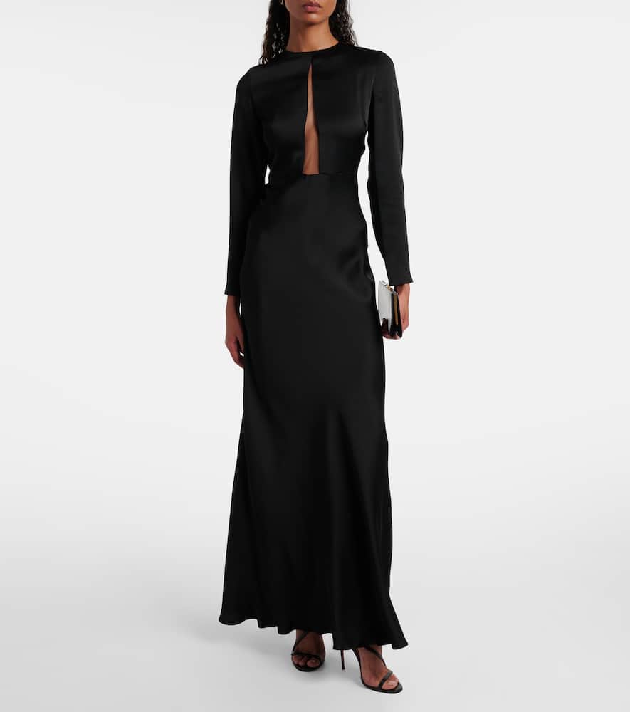 Bird satin maxi dress