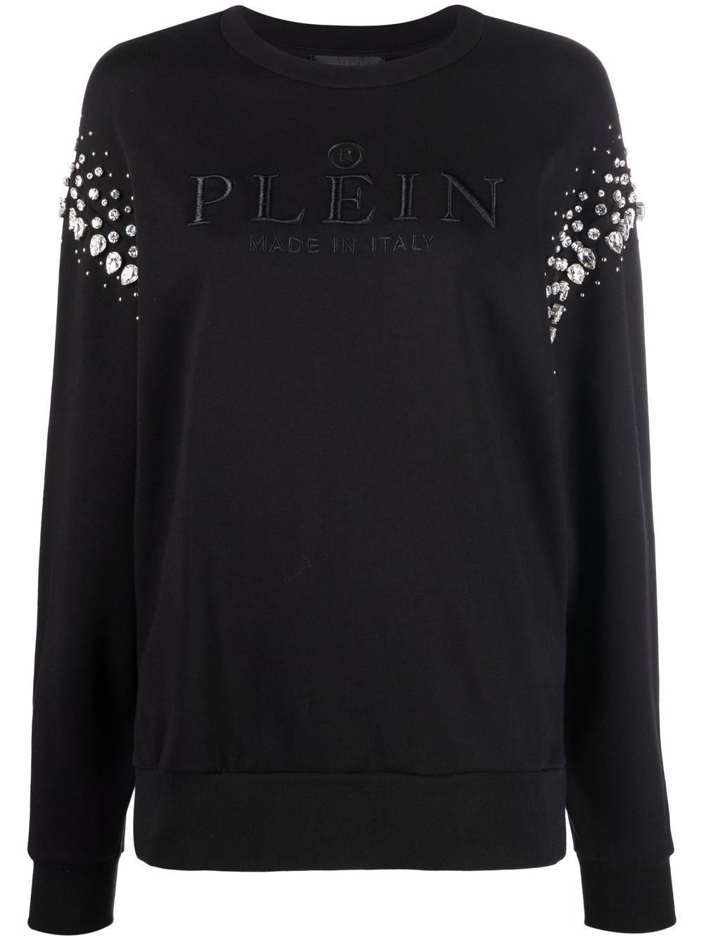 Crystal Iconic cotton sweatshirt - Black