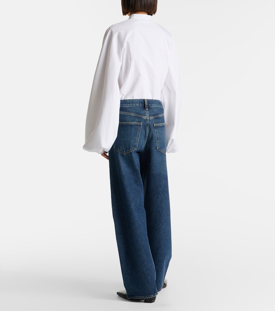 Twist mid-rise wide-leg jeans